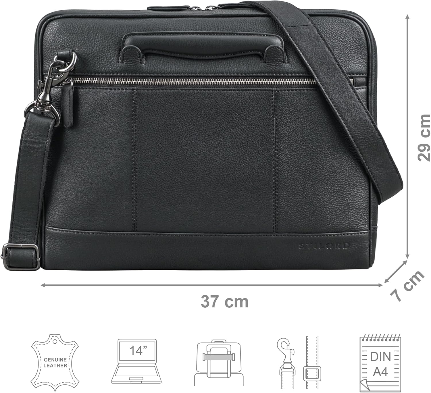 Borsa Porta Notebook 14.5 Pollici Cable Technologies - Con Tracolla, Finiture In Pelle, Design Linea Rossa - Foto 5