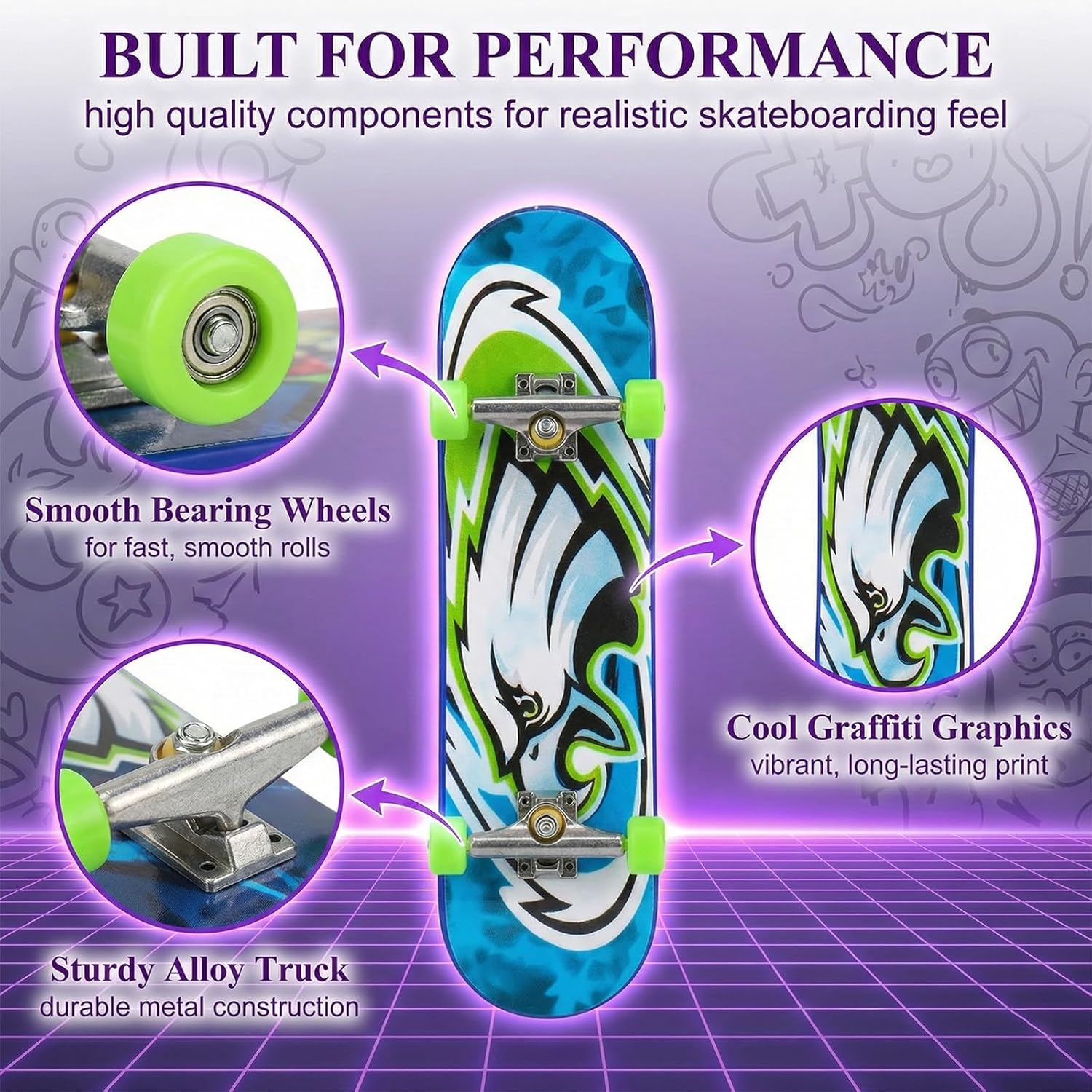 20 Pcs Finger Mini Skateboard Finger Skateboard for Kids Alloy Toy for Playing or Decoration Gift for Kids Birthday Party