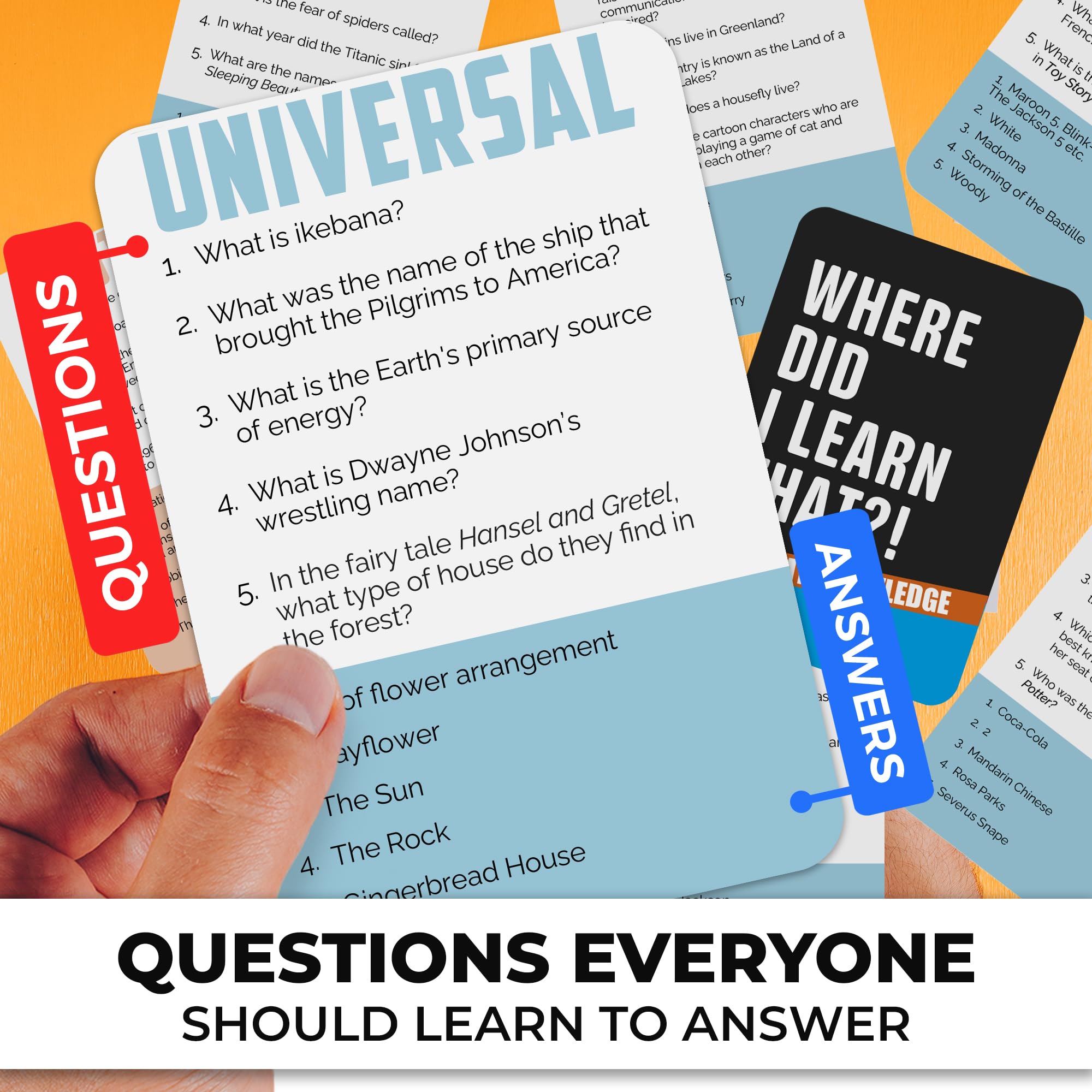 QUOKKA Trivia Card Games for Adults with 500 Questions, Party Board Games For Family Night, Trivia Questions with Answers - Image 4