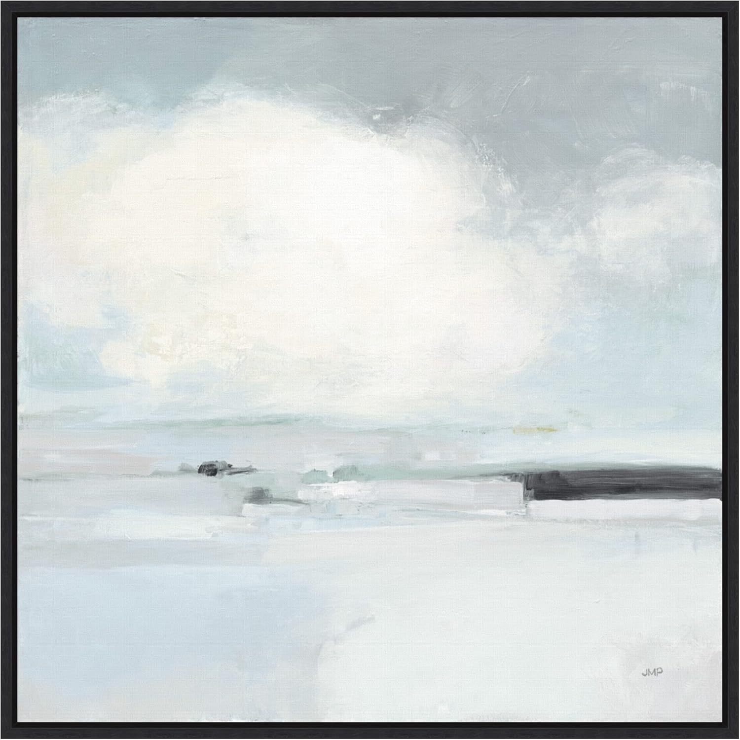 Amanti Art Framed Canvas Wall Art 16x16 Neutral Horizon I by Julia Purinton, Framed Wall Art Canvas, Abstract Artwork, Traditional Decor, Small Poster Painting for Living Room, Bedroom, Bathroom,