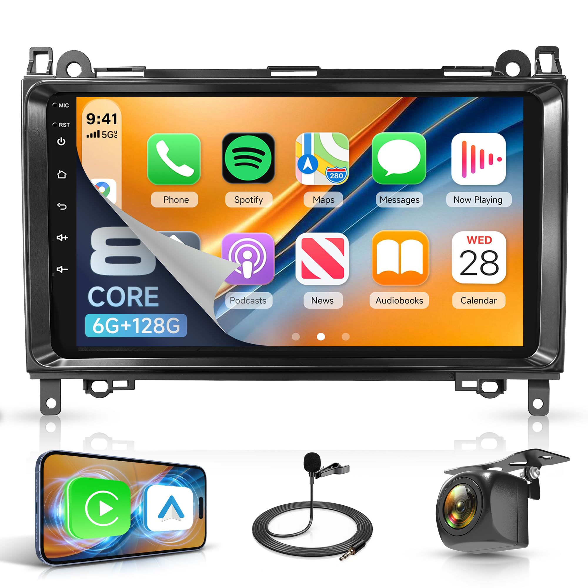 Autoradio Per Mercedes W169 W245 B200 W906 W639 1G+32GB CarPlay-AndroidAuto