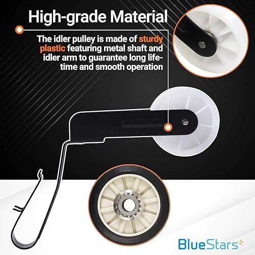 Miniatura 6 de BlueStars 341241 691366 Kit de correa y polea de tambor para secadora - Compatible con secadores Kenmore Whirlpool - Reemplaza 8066065 AP2946843