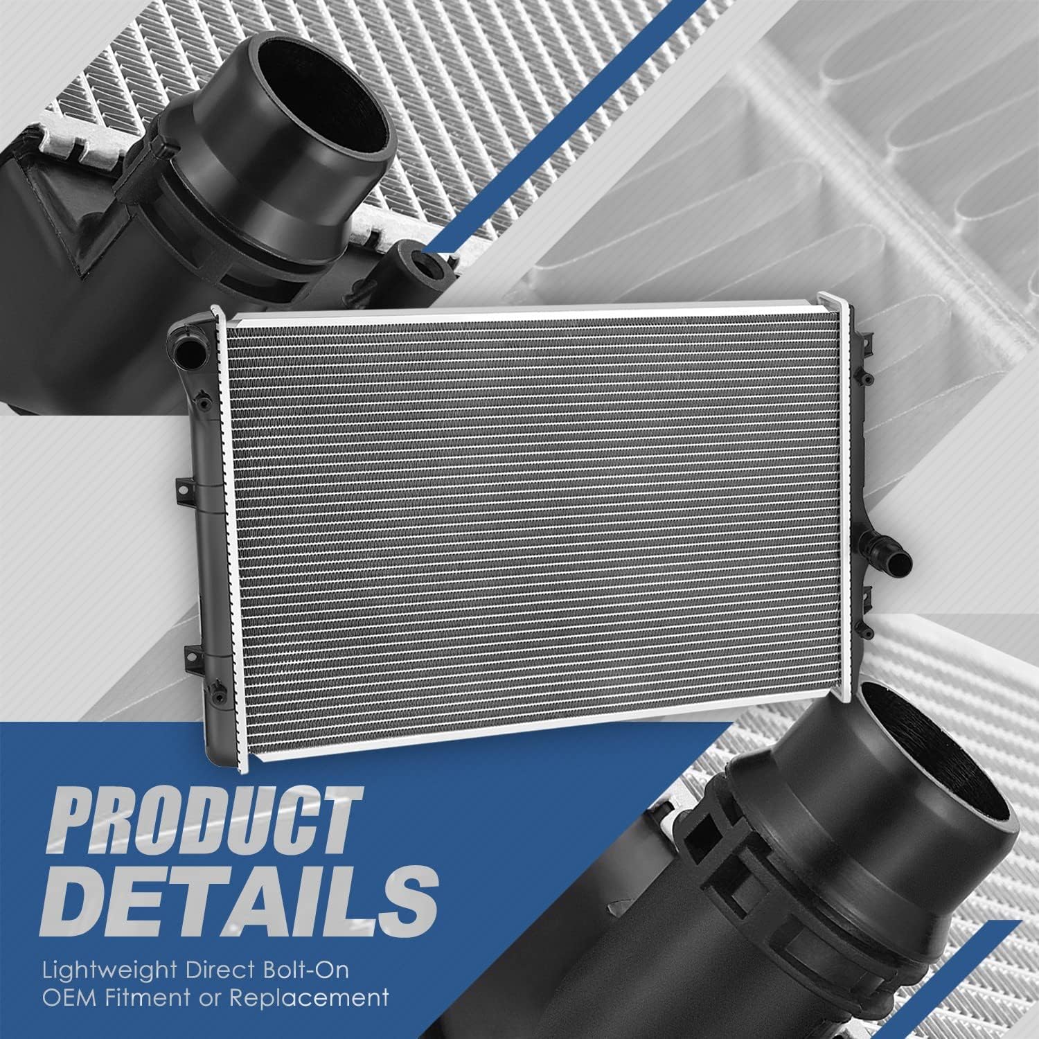 Auto Dynasty Radiator Compatible with 2012-2014 VW Passat 2.0L TDI AT/MT, DPI 13466 Factory Style 1-Row Cooling Radiator, Aluminum Core
