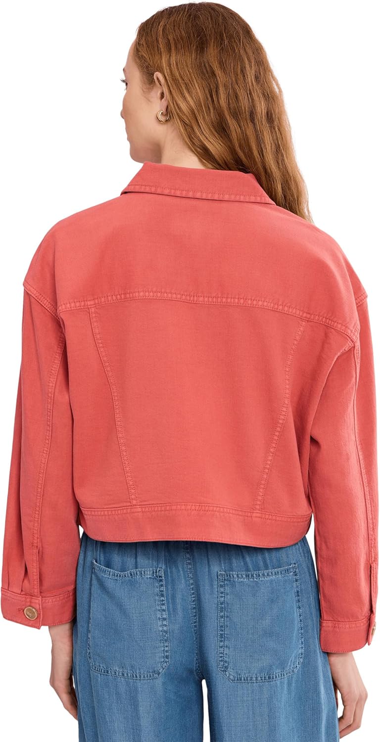 Liverpool Los Angeles Petite Oversized Cropped Denim Jacket