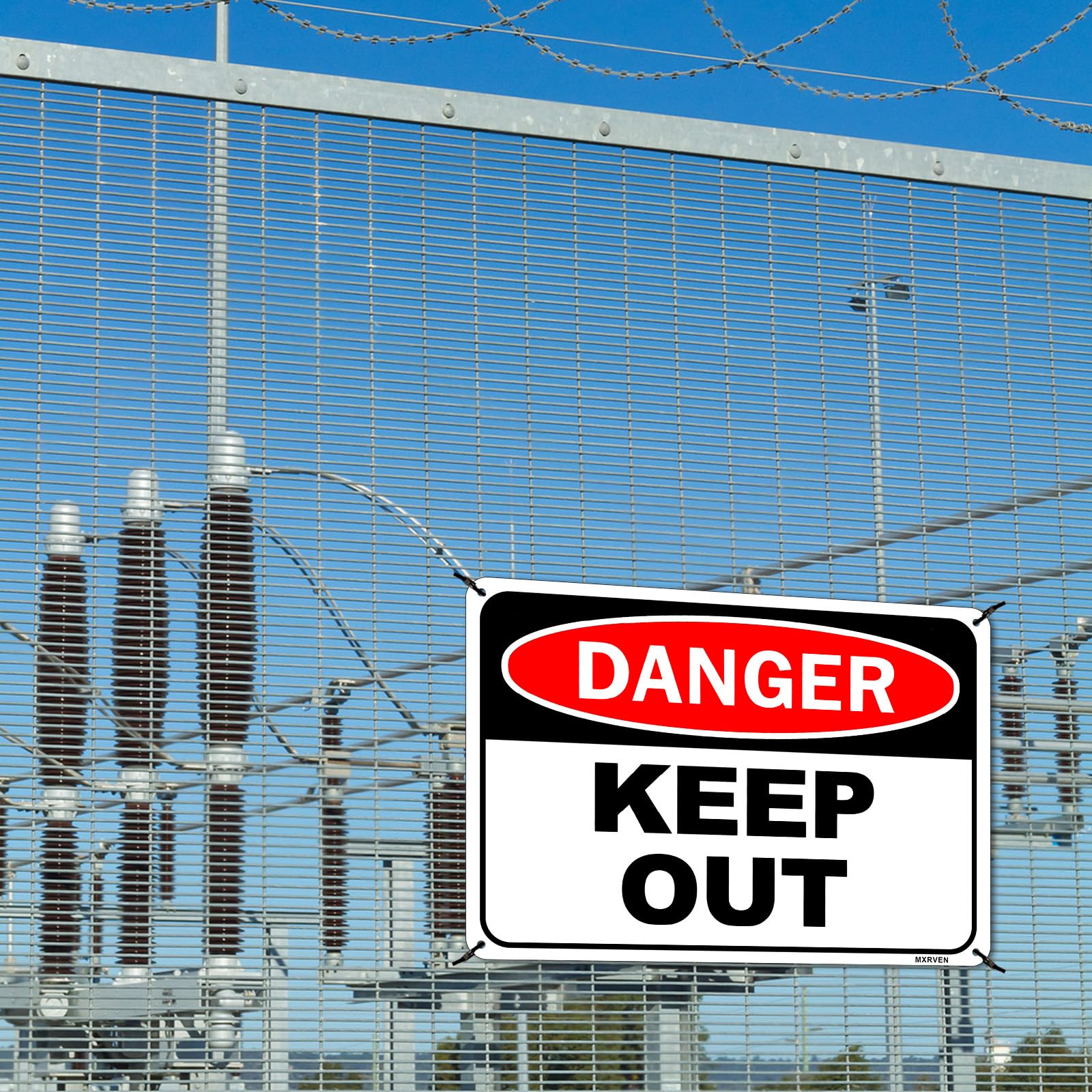 2 Pack Danger Keep Out Sign, 10"x 7" Rust Free Reflective Aluminum Metal Sign, Fade Resistant, Waterproof, Easy to Mount — Amazon image 7