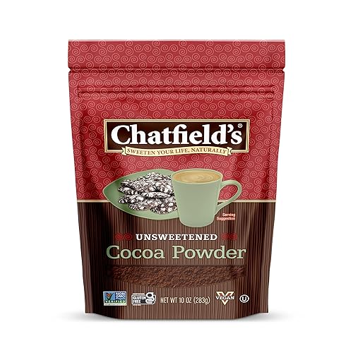 Chatfields Cacao en polvo sin azúcar vegano sin gluten recipiente de 10 onzas paquete de 1