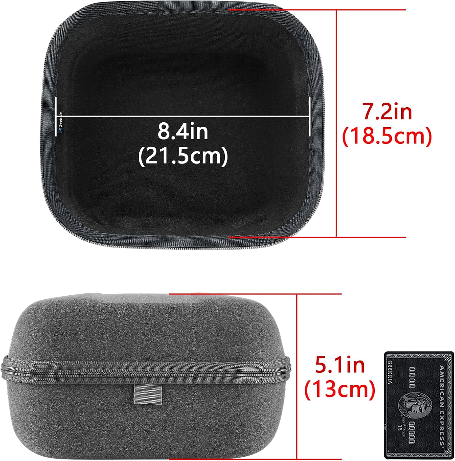 Geekria Shield Case for Large-Sized Over-Ear Headphones, Replacement Hard Shell Travel Carrying Bag with Cable Storage, Compatible with HiFiMAN Edition XS, Sundara-C Headsets (Grey)