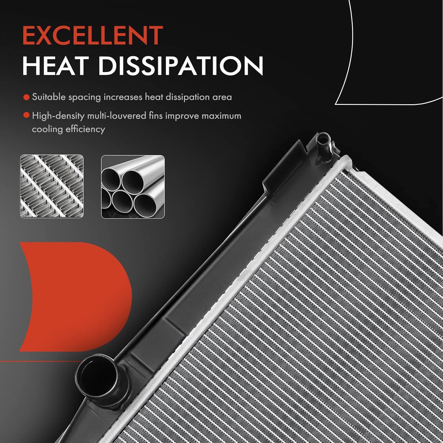 A-Premium Engine Coolant Radiator Assembly Compatible with Toyota RAV4 2016 2017 2018, L4 2.5L, Manual Transmission, Replace# 164000V031