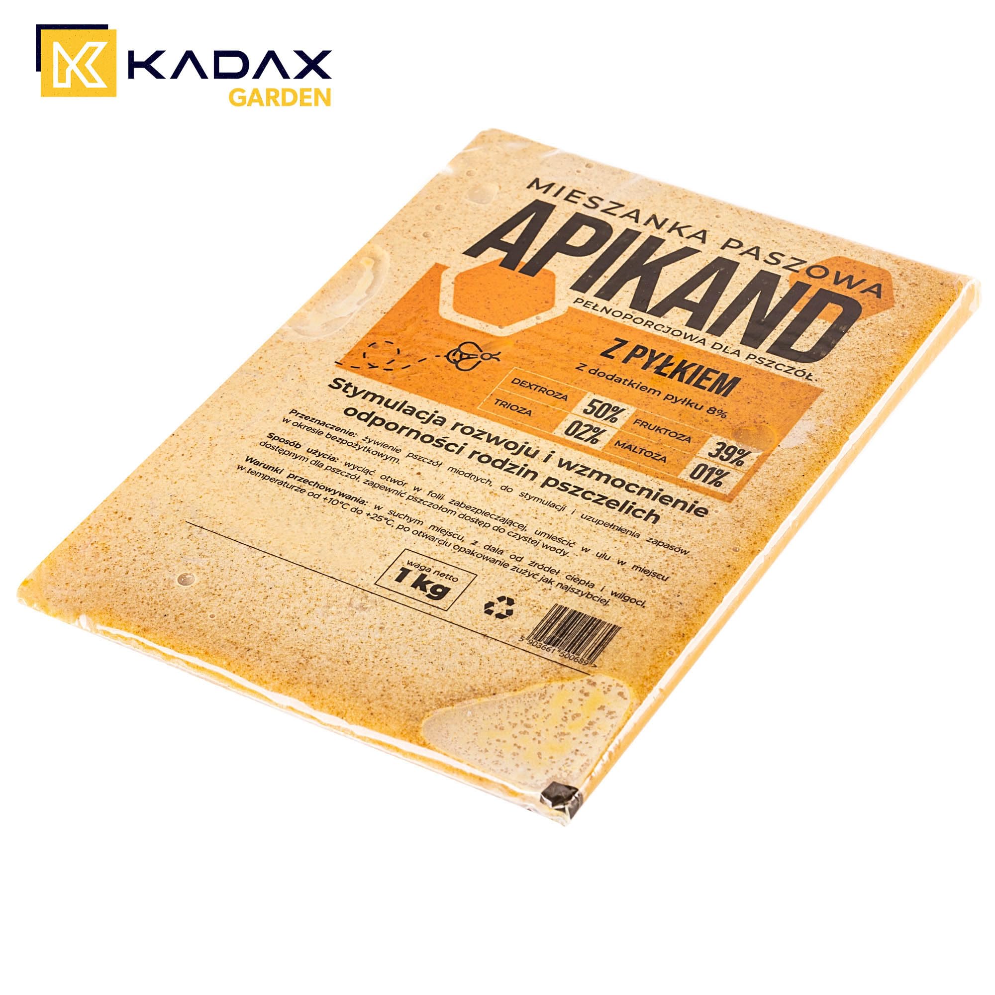KADAX Bienenfutterteig 1kg, 20 Stück, Bienenfutter mit 8% Pollen, Futterteig für Bienen, Ergänzungsfutter zur Fütterung und Unterstützung von Bienenvölkern