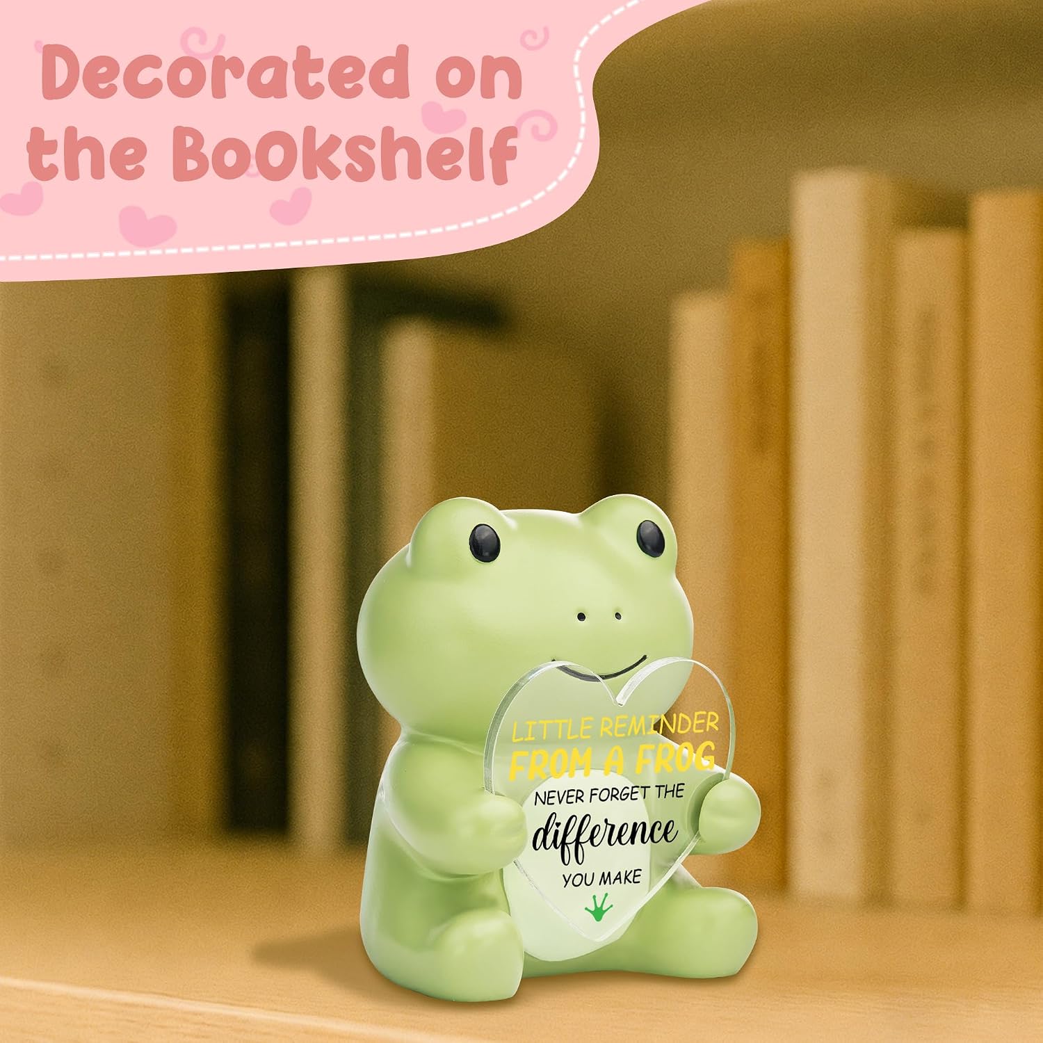 FTONENI Frog Figurine Appreciation Gift for Coworker Teacher Nurse Friend, Never Forget the Difference You Make Desk Decor, Thank You Graduation Retirement Gift - FDF782 image 5