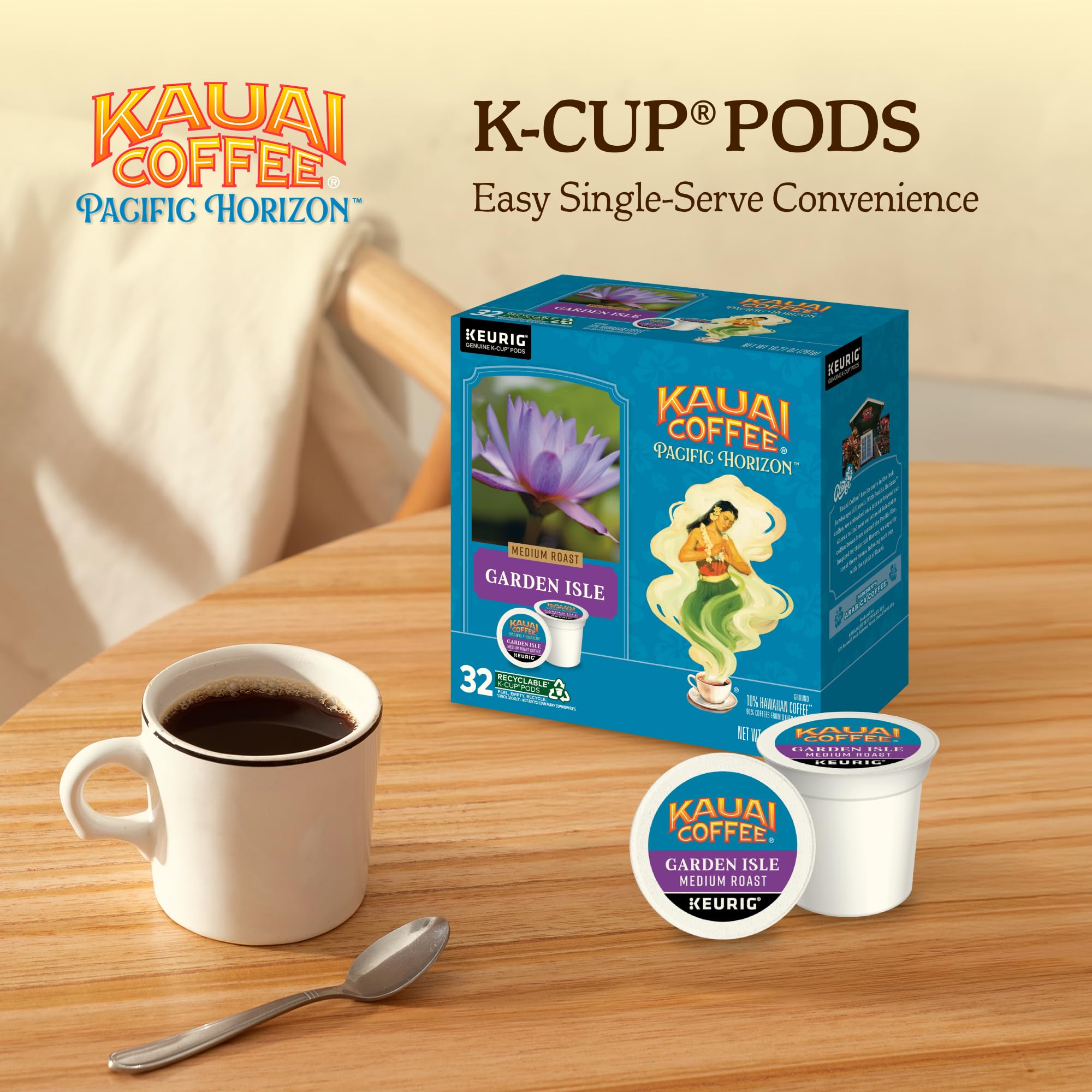 Kauai Coffee Garden Isle Medium Roast - Compatible with Keurig K