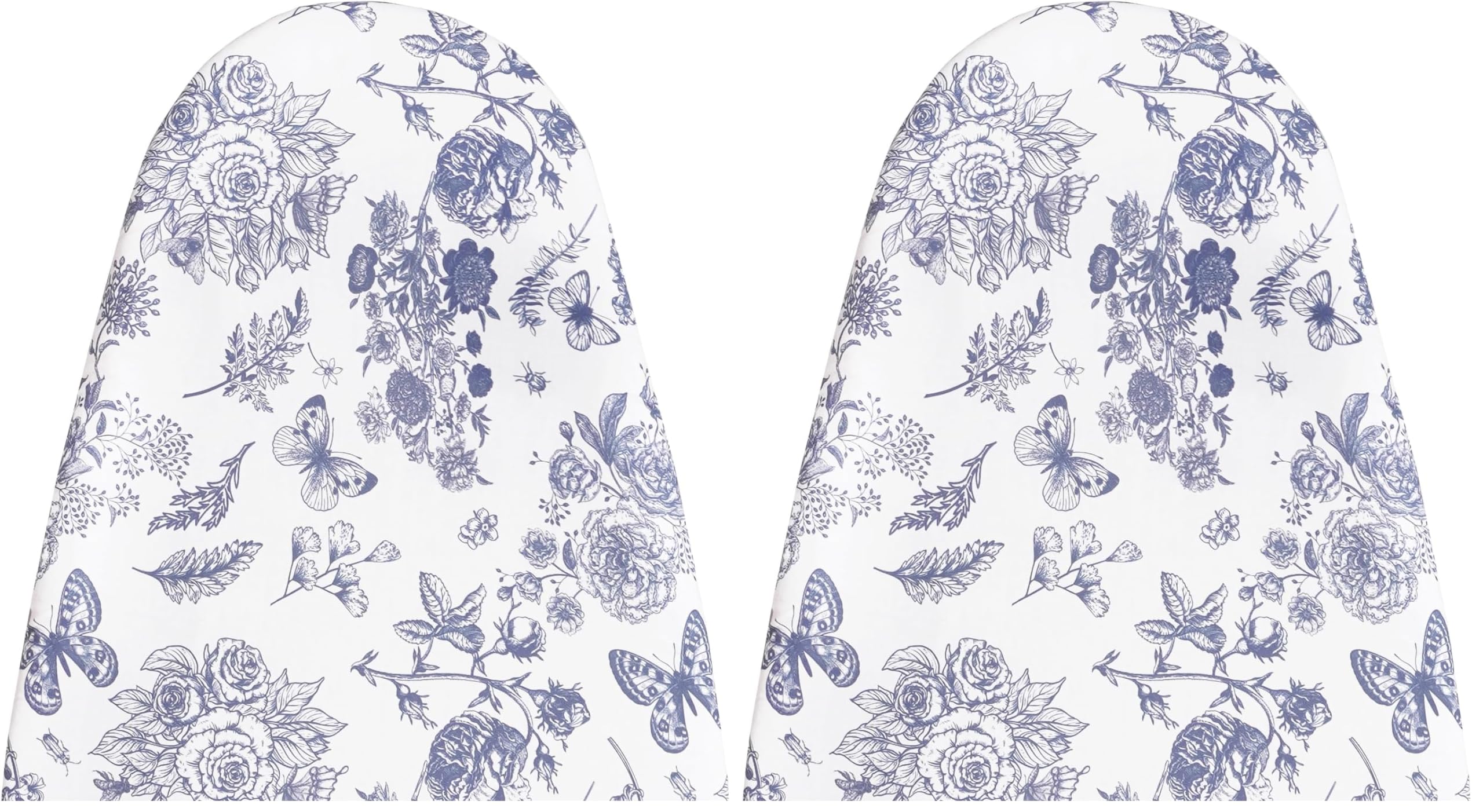 Housse de Planche à Repasser 125x45 cm, Fleurs et Papillons (Lot de 2)