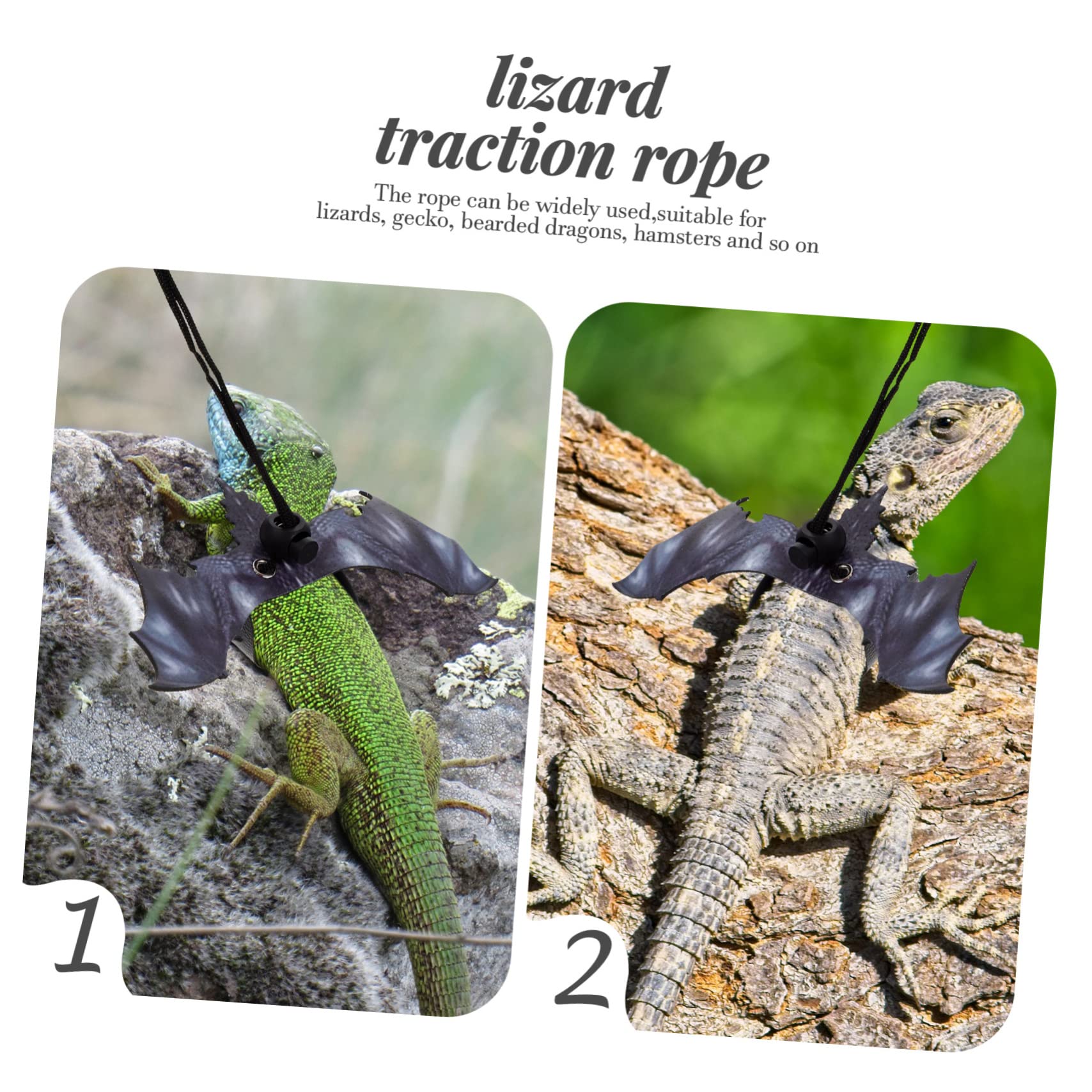 BESPORTBLE 5sets Guinzaglio e Pettorina Per Rettili Stile Creativo Forma Di Pipistrello Leggero Per Lucertole Gecko e Criceti Accessorio Pratico Per Passeggiate e Addestramento