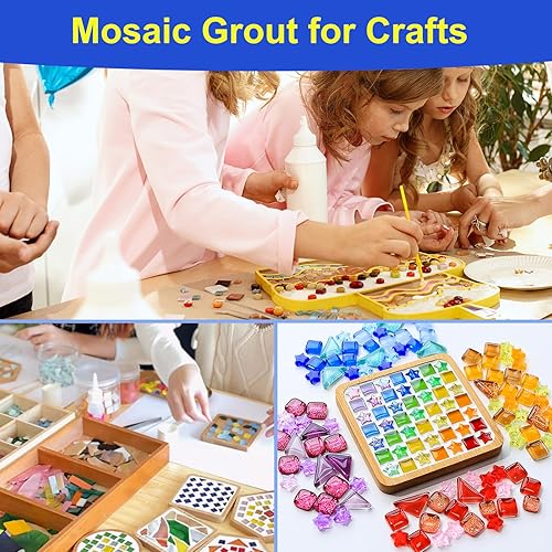 Miniatura 6 de Kit de lechada de cristal de mosaico con raspador, sellador de cristal de mosaico, posavasos teselados decorativos hechos a mano, no necesita