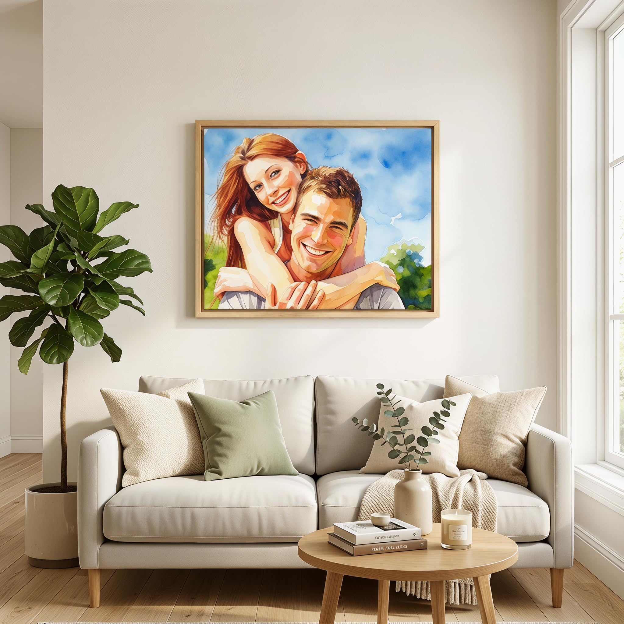 Rainsar Malen nach Zahlen Eigenes Bild für Erwachsene & Kinder, DIY Malen nach Zahlen Personalisiert, Personalisiertes Foto Paint by Numbers mit Pinseln, Leinwand und Farben,60x80cm