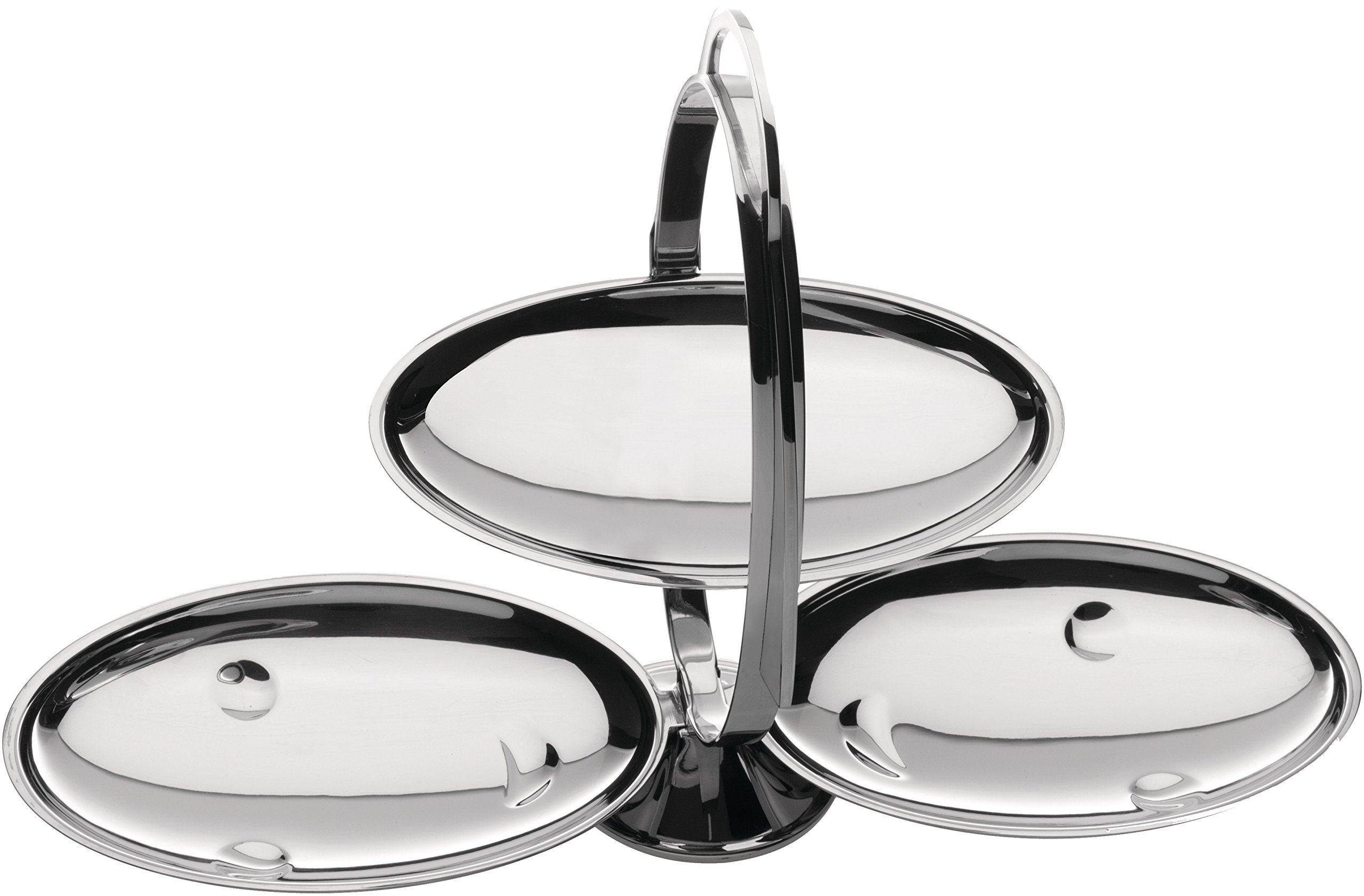 Alessi Anna Gong AM37 Etagere, Edelstahl, 3,2 x 21 x 5,8 cm, Einheiten, 1.0 & PG02 Löffelhalter, Edelstahl 18/10 glänzend poliert, 6.5 x 12.5 x 15 cm