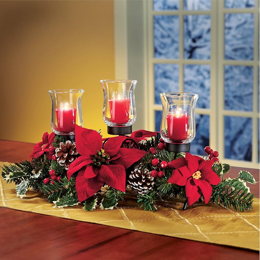 Holiday Centerpiece クリスマス装飾 Fresh Christmas and Fall Centerpieces with Evergreens