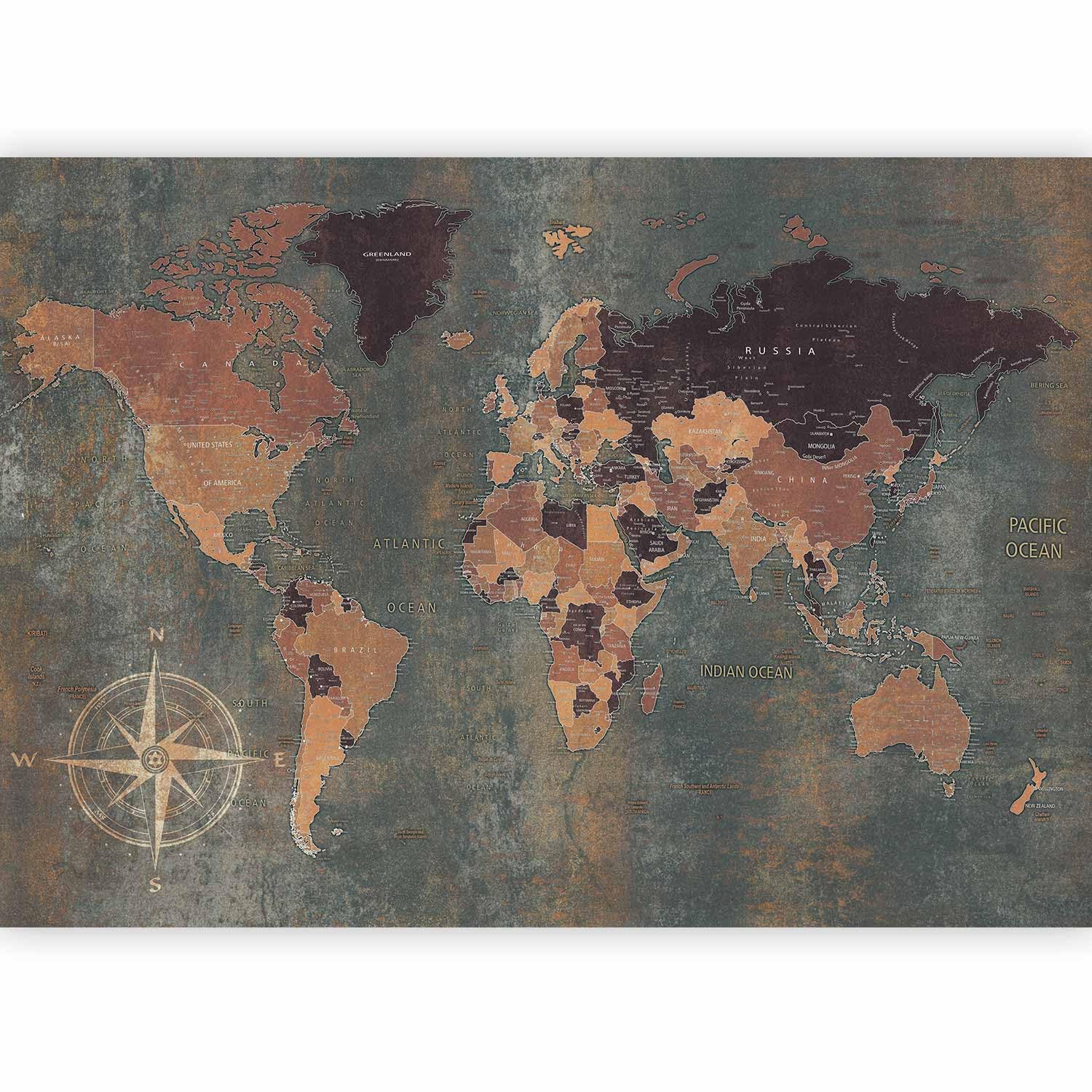 murando Fotomurales 200x140 cm XXL Papel pintado tejido no tejido | Decoración de Pared decorativos Murales moderna de Diseno Fotográfico Mapa del mundo
