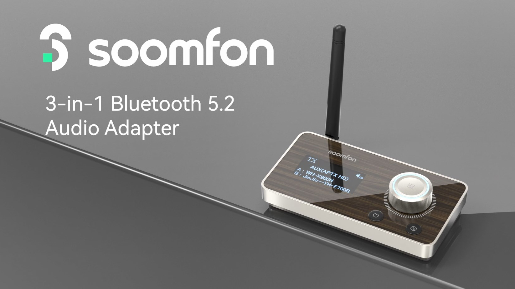 Adaptateur Bluetooth SOOMFON 3-en-1 - Émetteur/récepteur AptX HD - Pour TV, Chaîne Hi-fi - Portée 30m