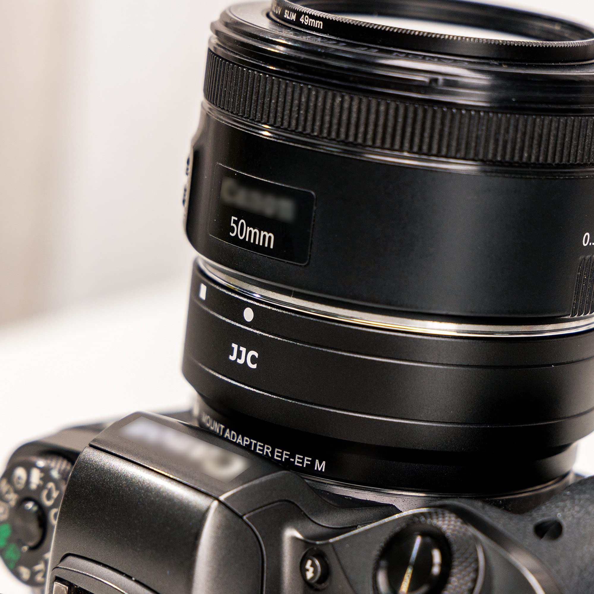 JJC EF-EOS M - Adattatore per obiettivo Canon EOS EF/EF-S su Canon EF-M Mount fotocamera EOS M M2 M3 M5 M6 M6 Mark II M10 M50 M100 - Comunicazione elettronica supportata
