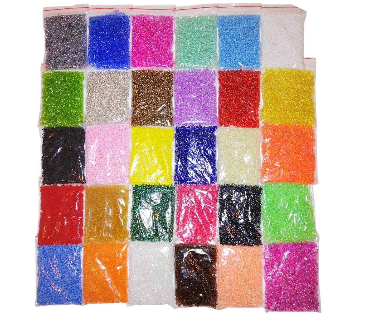 Perlin Rocailles Glasperlen Indianer Saatperlen Pony Perlen 600g 2mm 30 Farben 45000 Stk Rund
