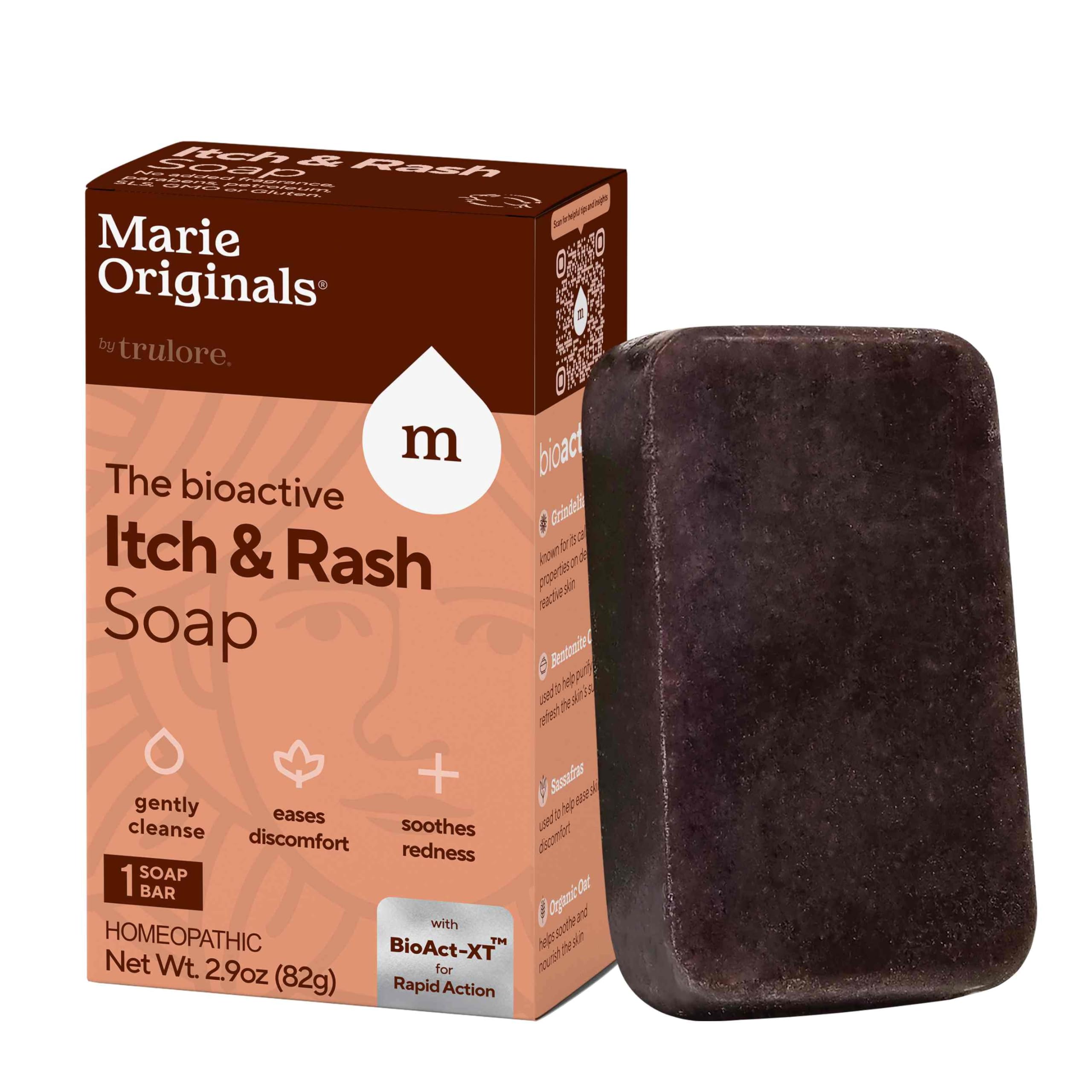 Marie Originals Itch Relief Soap Body Wash Bar - All Natural Instant Relief from Insect Bites, Chicken Pox, Chiggers and Other Skin Irritations ie. Anti- Itch Calming Soap