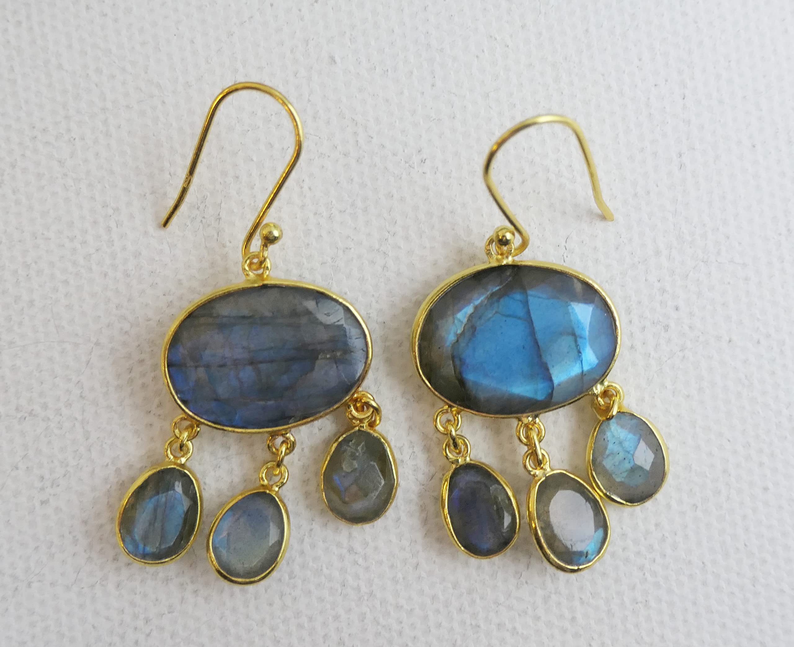 Orecchini in argento sterling con labradorite | Gioielli Eleganti Fatti a Mano da Donna - Stile Raffinato, Idea Regalo Romantica per Serate, Feste e Occasioni Speciali
