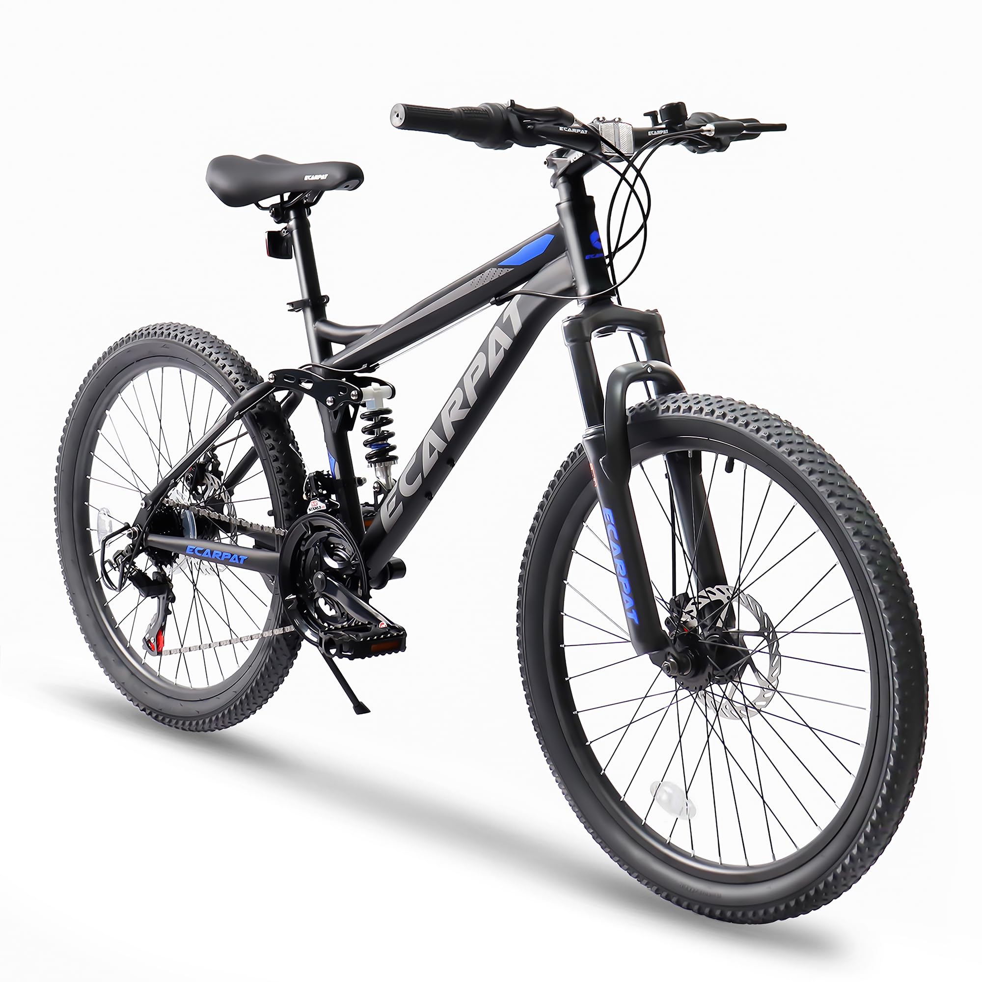 24/26/27.5 Inch Wheel Mountain Bike, 21 Speed MTB Bike with Full/Front Suspension, Steel Frame and Dual Disc Brakes, Adult Mens Outdoor Cycling Mountain Bicycle