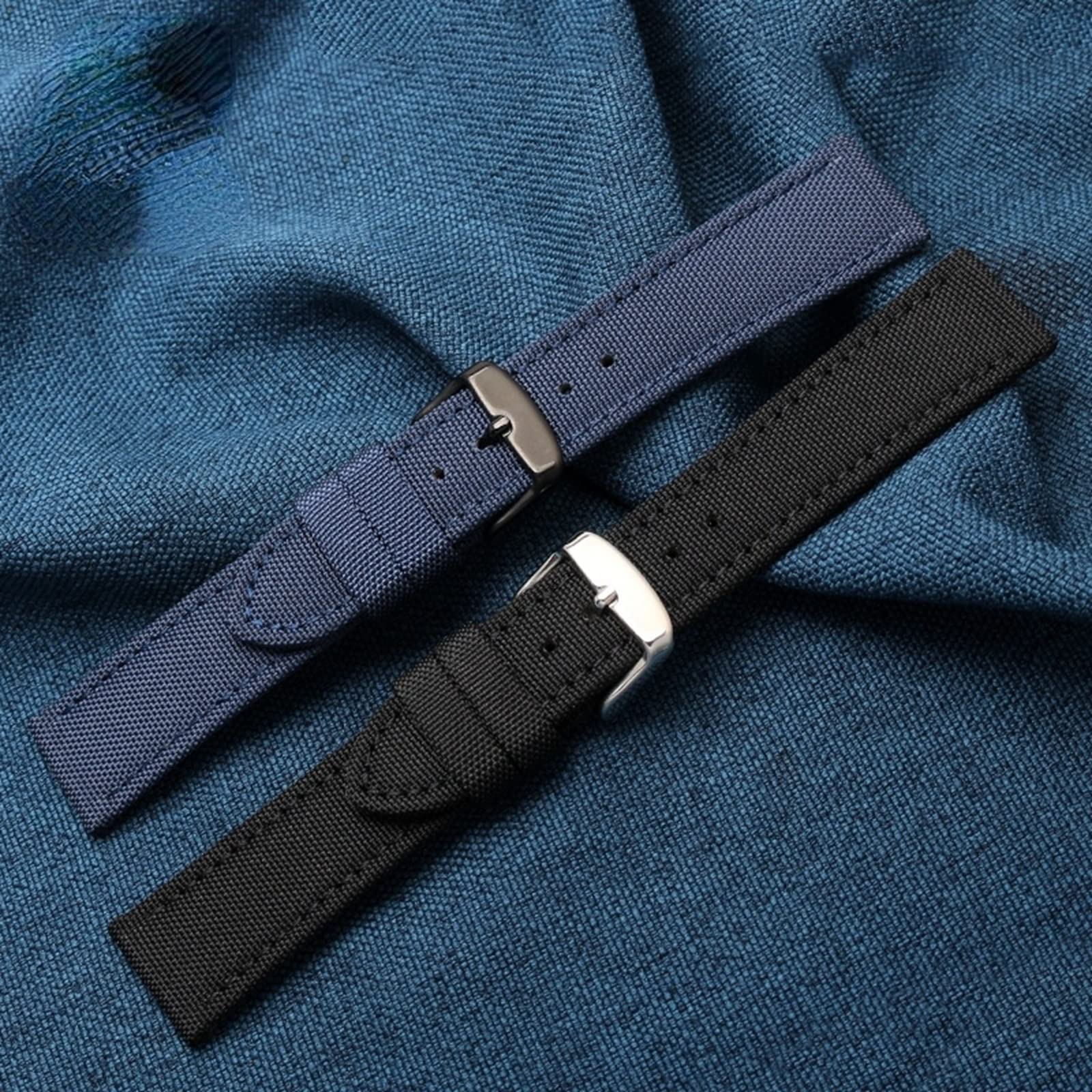 Bracelet de montre étanche en nylon et cuir véritable, 18-24 mm, résistant à la transpiration, remplacement