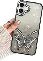 Vista 45 de BITOBE Diseñada para iPhone 16 Pro Max, Bonita Funda de Mariposa 3D Delgada con Chapado Brillante Reluciente de Lujo para Mujeres y Niñas Protectora