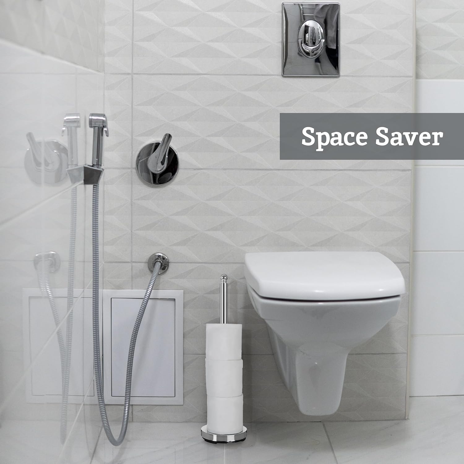 Premier Housewares Toilet Roll Storer - Chrome