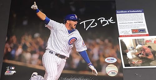 David Bote Chicago Cubs Autographed Signed 8x10 PSA WITNESS COA WALK-OFF GRAND SLAM White