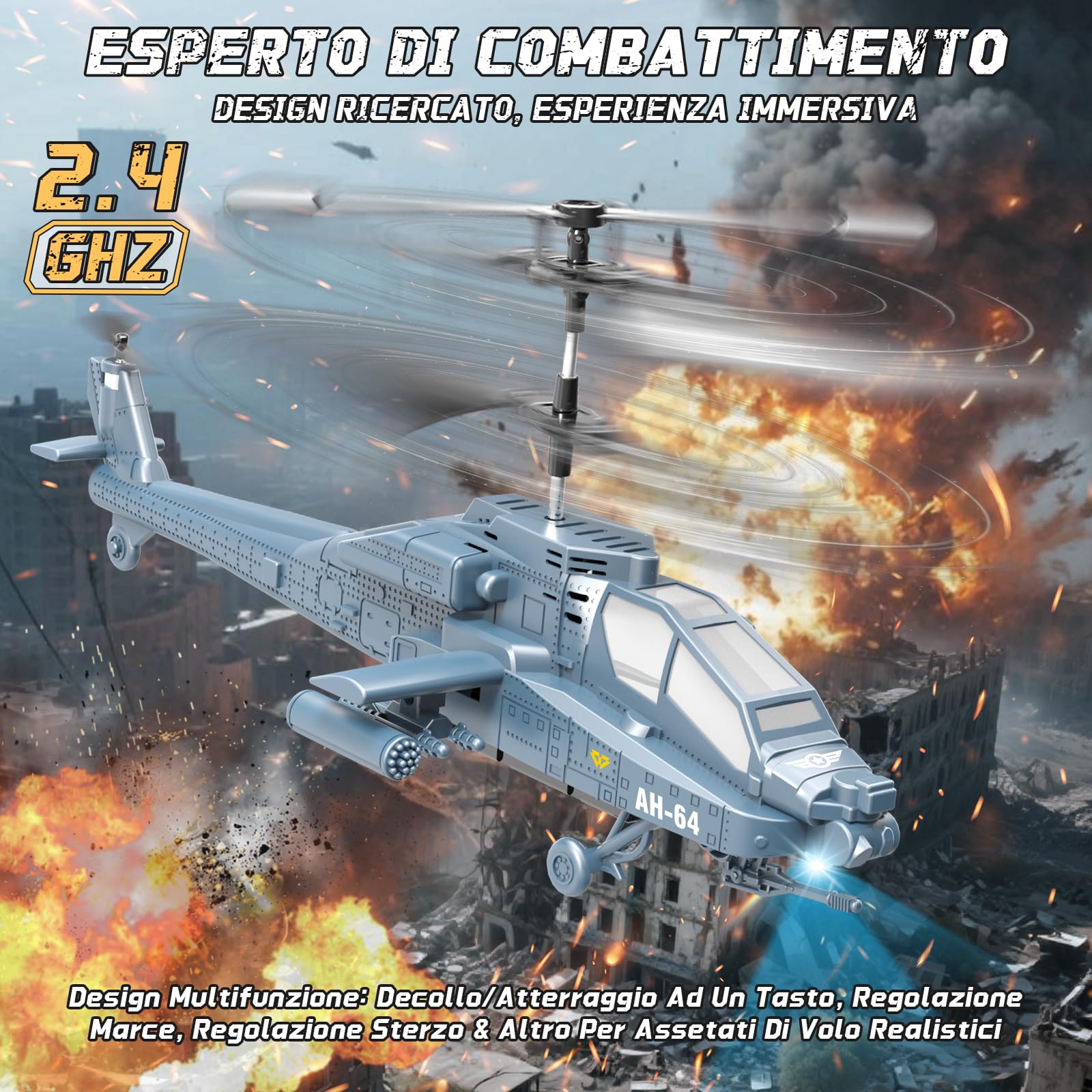 Charmofun Elicottero Telecomandato, 2.4Ghz Elicottero Radiocomandato con Luce e 3 batterie, 40 Minuti di Volo, 3.5 Canali Elicotteri RC, Aereo Telecomandato Regalo per Bambini da 8+ Anni (Blu)