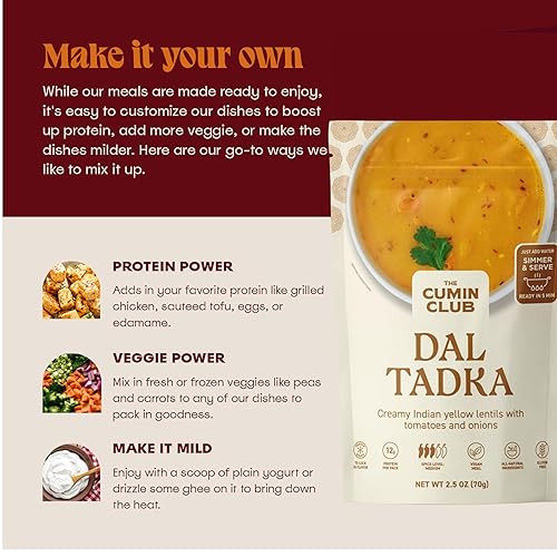 Miniatura 7 de The Cumin Club Comida india cómoda con lentejas ghee y especias  Comidas vegetarianas listas para comer paquete de 5