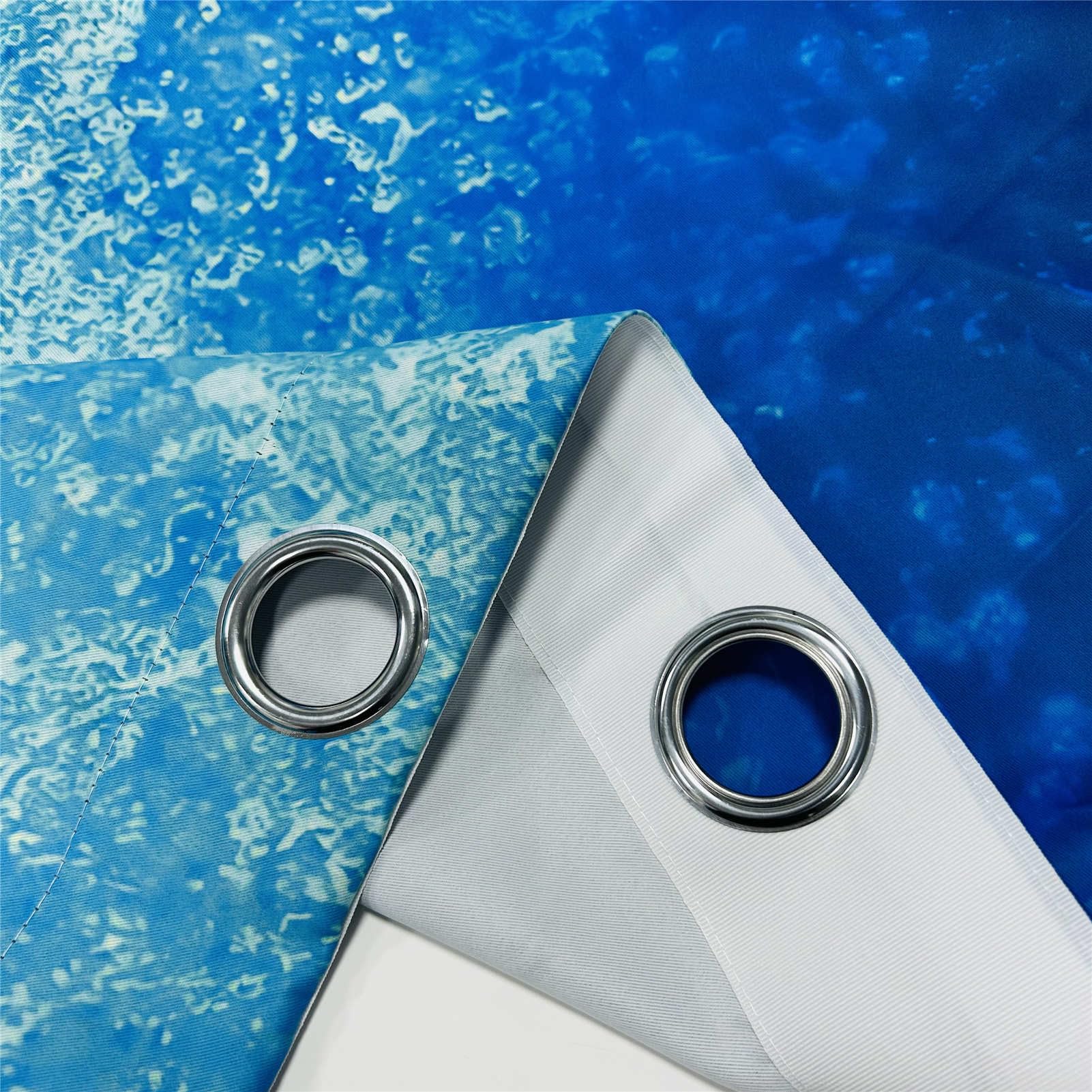 Cortinas de fútbol 3D con estampado azul, cortinas con ojales, cortina térmica con protección contra el frío, cortina oscura para habitación infantil o dormitorio, oscurecimiento de ventanas