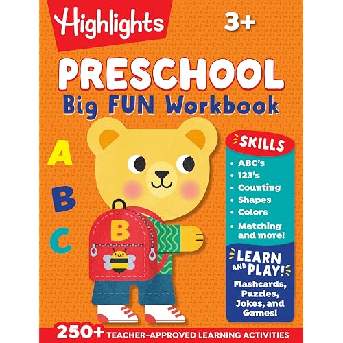 Preschool Big Fun Workbook: Preschool Learning Workbook with Over 250 Practice Games and Puzzles for PreK Math, Writing, Shapes and More Activities