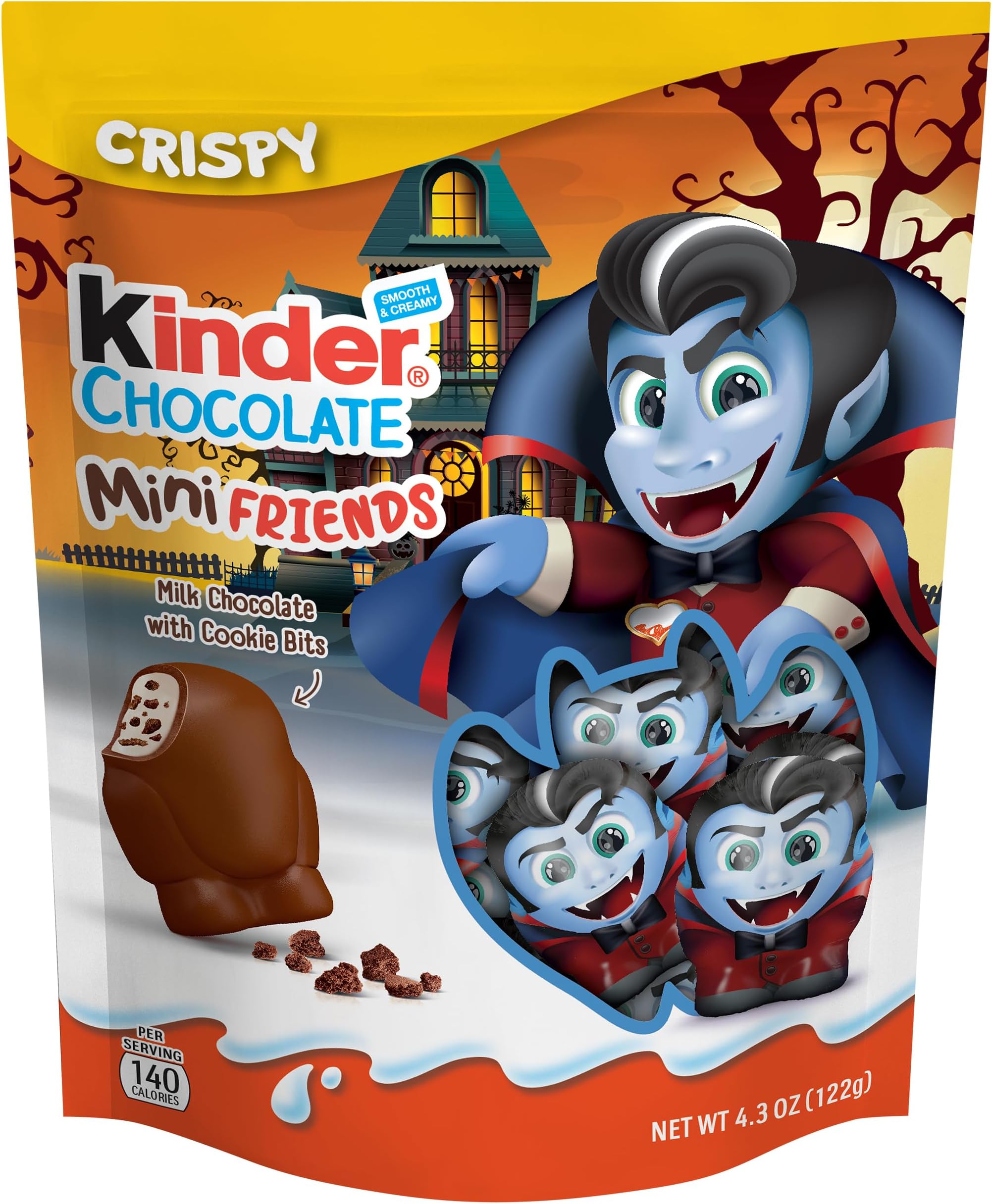Kinder Chocolate Mini Friends, Halloween Milk Chocolate with Cookie Bits, 4.3 Ounce (Pack of 1)