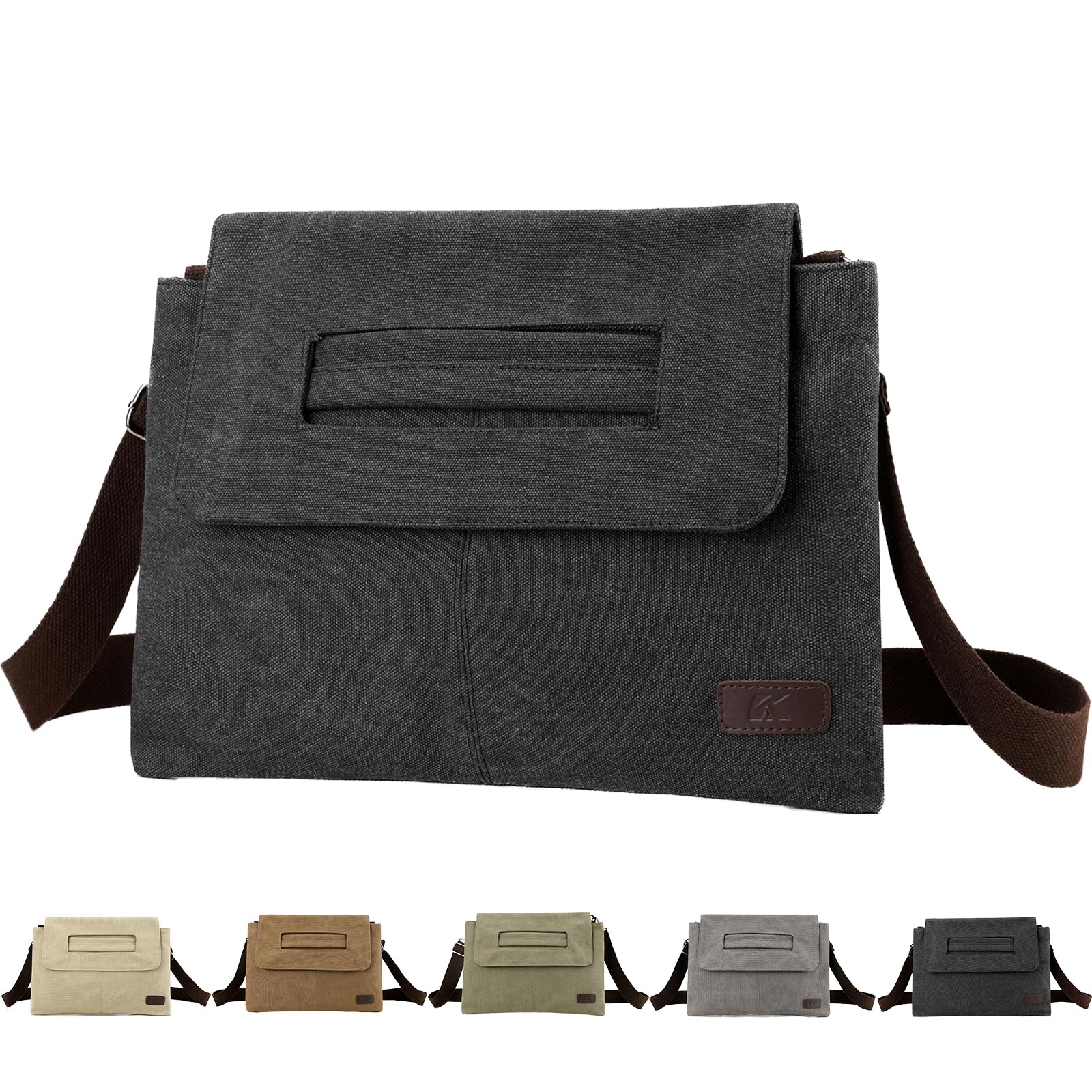 RUNSOONSmall Medium Messenger Bags Crossbody Bag for Men Women Vintage Canvas Shoulder Bag Lightweight Satchel Handbags