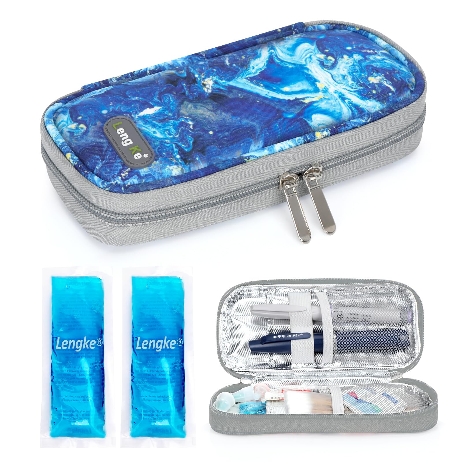 YOUSHARES Insulin Cooler Travel Case - Portable Refrigerated Medicine Case for Insulin Pen, Medication and Diabetic Supplies with 2 TSA Approved Ice Pack