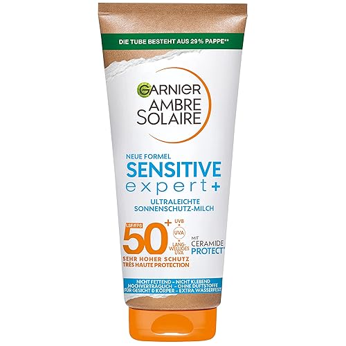 Garnier Sonnenschutzmilch mit LSF 50+, Sehr leichte und rückstandslose Sonnencreme