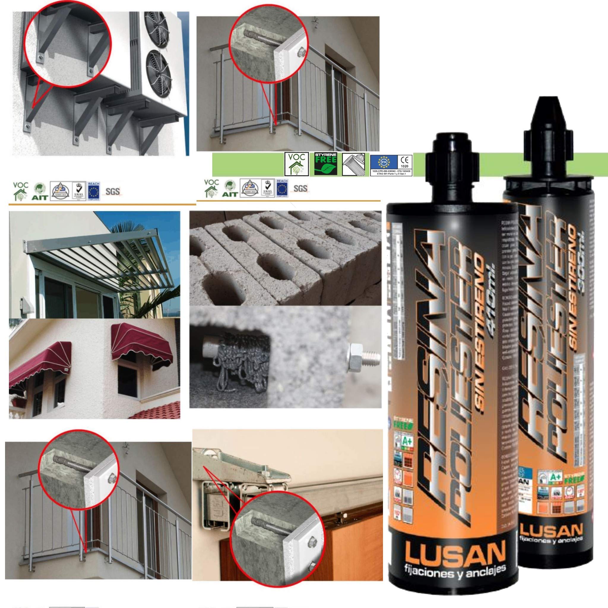 BricoLoco klej do chemikaliów, poliester, bez styrenu. Dla majsterkowiczów lub profesjonalistów. Wszechstronne zastosowanie i zastosowanie. Zawiera kaniulę (12 ml, 300 ml)