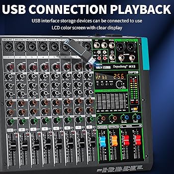 アンプ XTUGA MX8 8 Channel 3 Band EQ Amazon.com: XTUGA 8 Channel Audio Mixer Sound Board Mixing