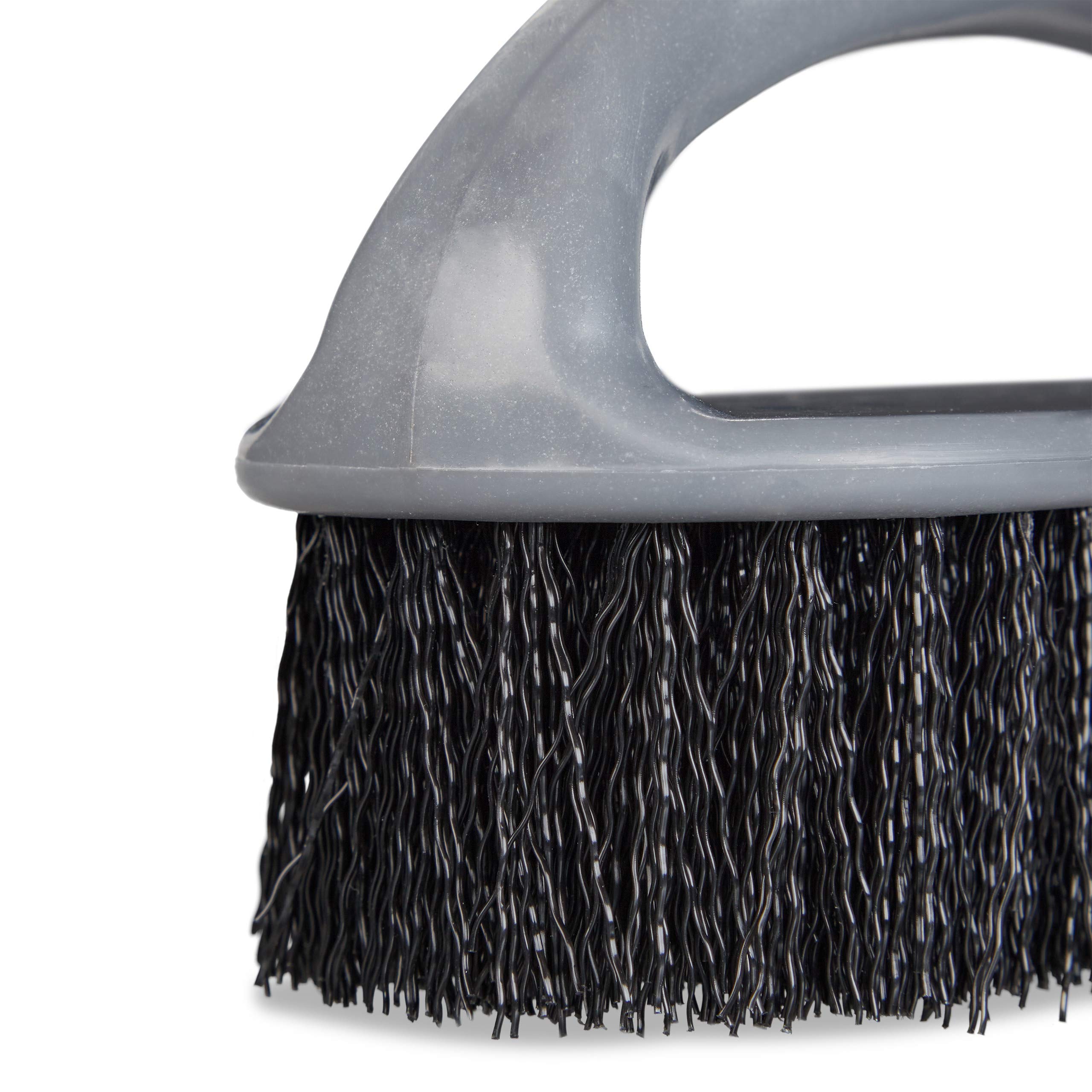 Set 48 Cepillos para Fregar, Cerdas Duras, Limpieza Baño, Cocina, Alfombra, Escobilla Zapatos, Plástico, Gris