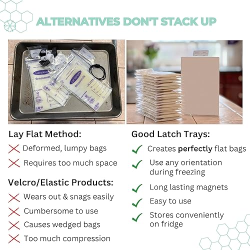 Miniatura 4 de Bandejas planas magnéticas para leche materna, accesorio para extractor de leche materna, bolsas planas de almacenamiento de leche materna, (para