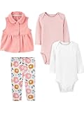Baby Girls' 4-Piece Short-Sleeve Shirts and Pants Playwear Set