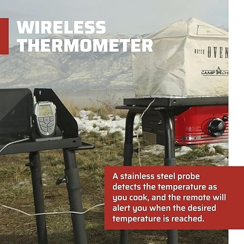 Miniatura 2 de Camp Chef Termómetro inalámbrico – Termómetro digital de carne para asar a la parrilla, fumar y más – con pantalla retroiluminada y sonda de acero