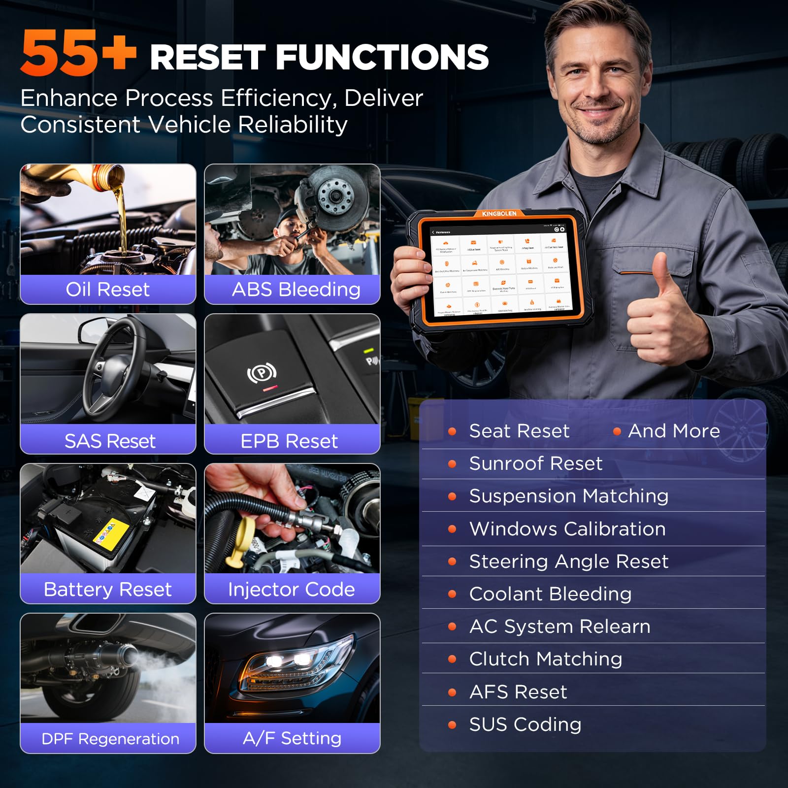 KINGBOLEN K10 Ultra OBD2 Diagnosis Coche Multimarca con Sistema Completo,55+ Reinicios, Bidireccional Maquina Diagnosis Profesional Codificación ECU, J2534/CANFD/DOIP,FCA,2 Año Actualization