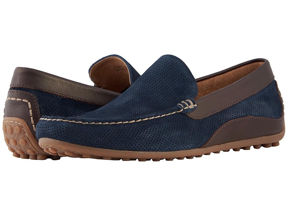 

Florsheim Oval Perf Driver (Navy Suede/Brown Smooth) Men's Slip-on Dress Shoes