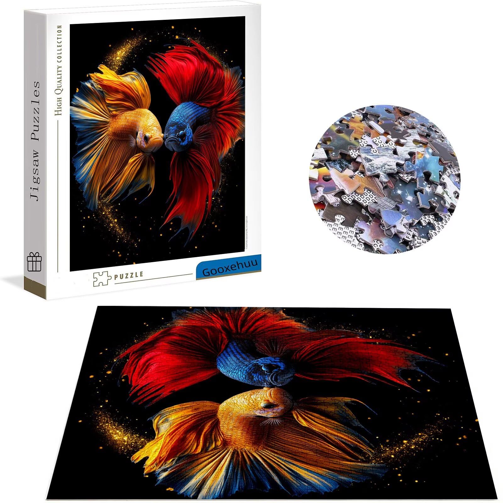 Puzzle 3000 elementów dla dorosłych, 3000 elementów, puzzle ze zwierzętami, gry edukacyjne, drewniane puzzle, ryba koi, prezenty dla nastoletnich chłopców w wieku 14-16 lat, 122 x 81 cm, g-644