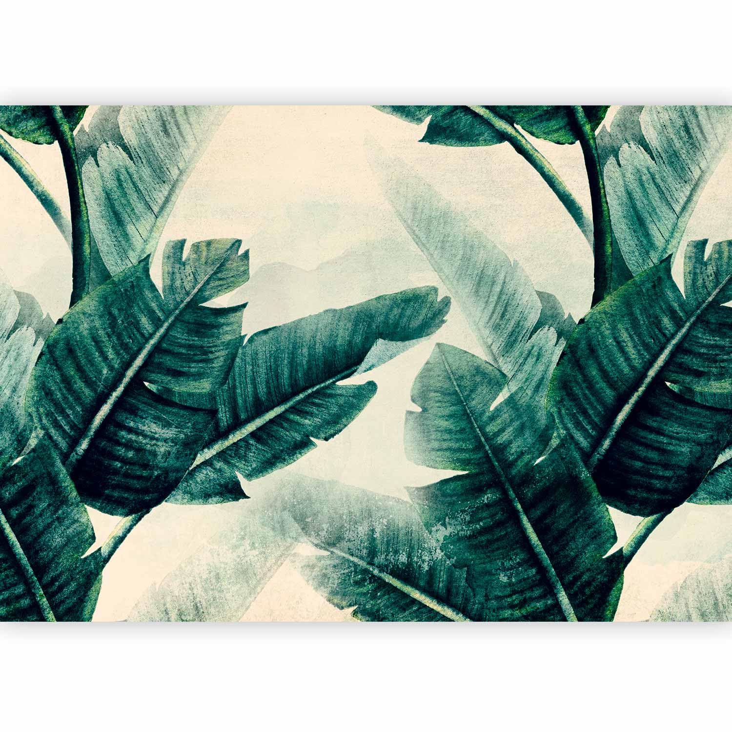 murando Photo Wallpaper Tropical Leaves 450x315 cm / 177.16" x 124" Non-Woven Premium Art Print Fleece Wall Mural Decoration Poster Picture Design Modern Plants Jungle Nature like painted b-C-0952-a-d โ image 1